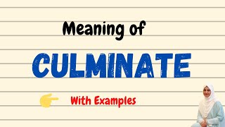 Daily vocabulary  Culminate Meaning  Vocabgram [upl. by Bink]