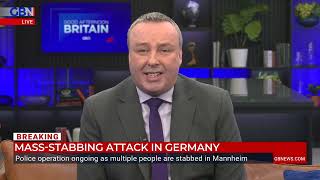 Knife attacker stabs MULTIPLE people on LIVE STREAM in German city as armed police rush to scene [upl. by Terrill344]