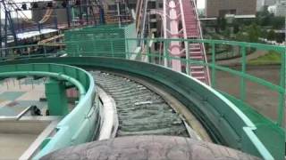 The Crazy Japanese Airtime Log Flume Roller Coaster POV Cosmoworld Yokohama Japan [upl. by Alysa114]