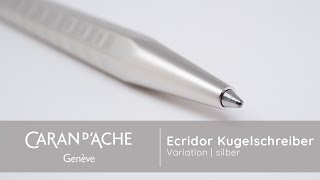 Caran d´Ache Ecridor Ballpoint Pen  Variation SilverPalladium Plated  Silver [upl. by Elleinod]