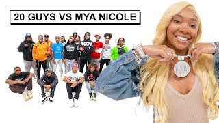 20 GUYS VS 1 YOUTUBER MYA NICOLE [upl. by Aloap]