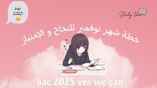 خطة شهر نوفمبر للإمتياز 🫀🤍 bac2025 yes we can [upl. by Conway]