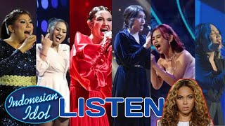 Alumni Idol Regina Maria Lyodra Novia Ziva Olivia dan Kezia Menyanyikan Lagu Listen [upl. by Lejeune623]