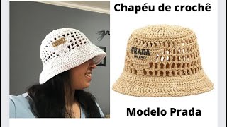 Chapéu de crochê modelo Prada Minha versão Fácil de fazer Econômico [upl. by Ardnuasac]