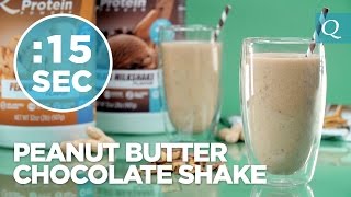 Chocolate Peanut Butter Protein Shake  15SecondRecipe [upl. by Aleka]