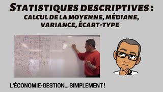 STATISTIQUES DESCRIPTIVES Cours complet  CALCUL DE LA MOYENNE MÉDIANE VARIANCE ÉCARTTYPE [upl. by Amara]