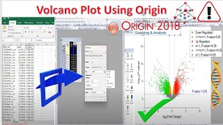 Volcano plot using Origin [upl. by Xanthe]