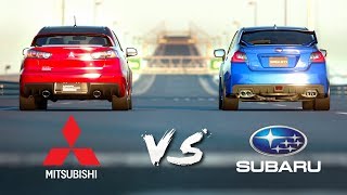 Mitsubishi Lancer Evo X VS Subaru WRX STI  Drag Race 3 [upl. by Batish536]