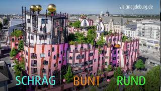 Schräg bunt rund – das HundertwasserHaus in Magdeburg [upl. by Erline]