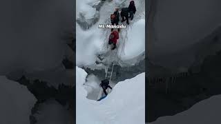 Crevasse between Camp 1 and Camp 2 at Mount Manaslu  Nepal Mountains [upl. by Nahtanohj]