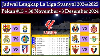 Jadwal Liga Spanyol Pekan ke 15  Barcelona vs Las Palmas  La Liga 20242025 [upl. by Tutto]