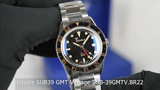 Squale SUB39 GMT Vintage SUB39GMTVBR22 [upl. by Notlew829]