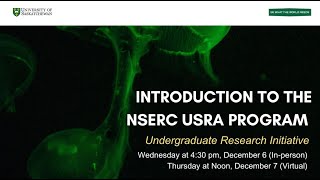 USask NSERC USRA Process Info Session 2024 [upl. by Enalahs]