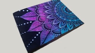 Mandala Drawing with Paint Marker amp Gel Pen on Painted Paper [upl. by Raybin]