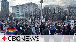 Calgary rally billed as broad coalition against UCP [upl. by Okire401]