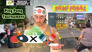 Cash Prize Ping Pong Tournament  Semi Finals  Pickleballer tries his best [upl. by Namad]