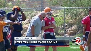 UTEP football training camp begins [upl. by Emiatej]