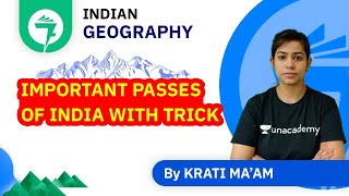 7Minute GK Tricks  Important Passes of India with Trick  By Krati Maam [upl. by Akirea]