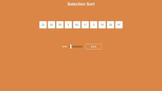 Selection Sort animation HTMLCSSJS [upl. by Kristo]