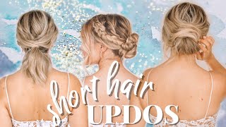 Updo Hairstyles for Short Hair  Kayley Melissa [upl. by Yhtur]