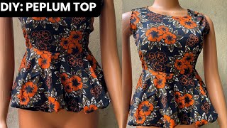 How to cut and sew a peplum top  Detailed tutorial  youtube onethousandsubscribers [upl. by Ellehcsor]