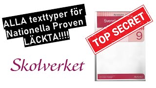 ALLA texttyper för Nationella Provens skrivdel [upl. by Firehs467]