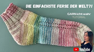 Tutorial Die einfachste Ferse der Welt stricken Ohne Löcher oder Doppelmaschen [upl. by Lihcox]