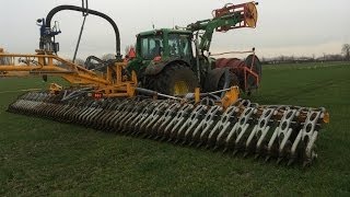 Huisman Venhuizen met John Deere 6830 en Agrometer sleepslang bemester Trekkerweb user submission [upl. by Krahmer]