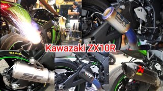 Kawazaki Zx10r รวมเสียงท่อโหดๆลั่นๆ [upl. by Yetsirhc]