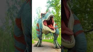 Trex Vs Raptor Dinosaur Chase Fight [upl. by Nomolos]