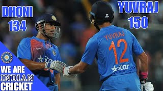 India vs England 2nd ODI HD Highlights Yuvraj Singh 150 and Ms Dhoni 134 to save india to scores 381 [upl. by Bethina98]