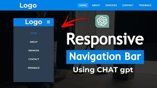 Responsive Navbar using HTML CSS HINDI  Responsive Navbar HTML CSS using Chat GPT [upl. by Hachmann448]