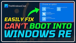 Fix Cant Boot Into Windows RECOVERY ENVIRONMENT WINRE  Advanced Boot Options WINDOWS1110 [upl. by Largent]