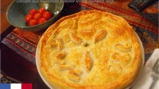 Chicken and Mushroom Pithivier with courgettes  simple and easy video RECIPE French Inspired [upl. by Esineg]