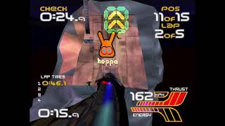 Wipeout XL  2097  Vostok Island  Gold Medal  Gameplay Walkthrough  PS1  PSX [upl. by Kannan]