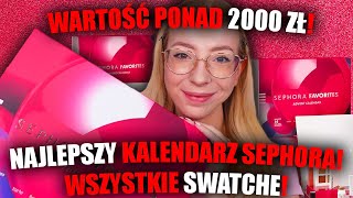 SEPHORA FAVORITES KALENDARZ ADWENTOWY 2024  SWATCHE UNBOXING [upl. by Enelyar]