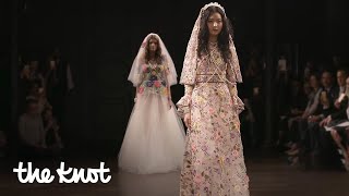 Boho Wedding Dress Trend Round Up  Bridal Fashion Week  The Knot [upl. by Belda]