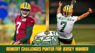 Kurt Benkert Challenges Packers New Punter For His Jersey Number [upl. by Nnaeinahpets]