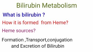 Bilirubin MetabolismWhat is Bilirubin  FormationTransport Conjugation amp Excretion of bilirubin [upl. by Eniruam965]