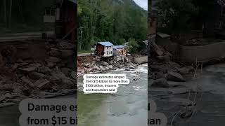 Bridges roads and homes washed away in rural North Carolina in aftermath of Helene [upl. by Hamford293]