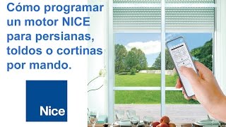 Cómo programar un motor Nice para persianas o toldos por mando [upl. by Ennovahs]