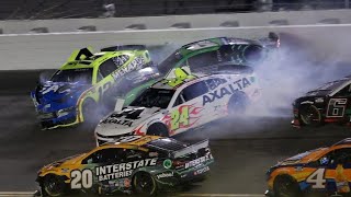 MASSIVE CRASH DURING THE 2024 NASCAR DAYTONA 500 DUEL RACE 2 [upl. by Karlik]