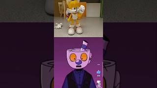 Tails evil cuphead and mugman kill the devil tails animation cuphead fnaf [upl. by Nilkcaj]