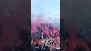 Red Star Belgrade Fans Celebrate with Red Smoke at the 172nd Derby against Partizan [upl. by Asetal]