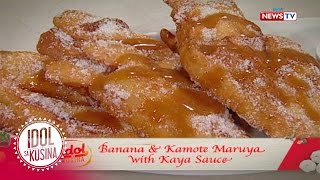 Idol sa Kusina recipe Banana and Kamote Maruya with Kaya Sauce [upl. by Anattar]