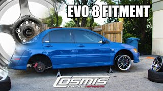 Evo 8 Fitment Testing Cosmis Racing Wheels [upl. by Anneehs629]