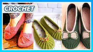 ESPECTACULARES ZAPATILLAS TEJIDAS A CROCHET PARA DAMAS [upl. by Lyall902]