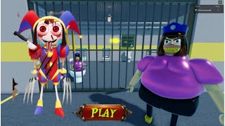 DARK POMIN MEETS BARNIEs PRISON ESCAPE 2 OBBY roblox scaryobby obby pomni pomnigameplay [upl. by Nylrem]