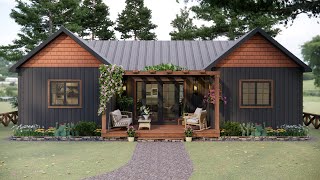 39x26 12x8mThis Small House is  AMAZING Totally In Love With It  Cozy Cottage House Design [upl. by Yelrehs]