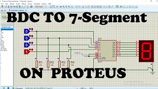 8SIMULATION OF BCD TO 7SEGMENT DISPLAY DECODER  ON PROTEUS [upl. by Corly]